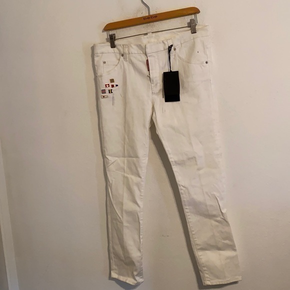 NWT DSQUARED WHITE PANTS SIZE 42